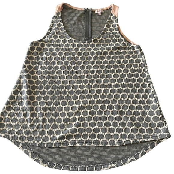 Pixley Eileen Honeycomb Stitch Fix Top tank gray off white size M - Picture 1 of 9